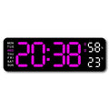 9 Inch Large Digital Wall Clock USB Powered TEMP Humidity Week Auto Dimmer DST Table Clock 12/24H Electronic LED Alarm Clock