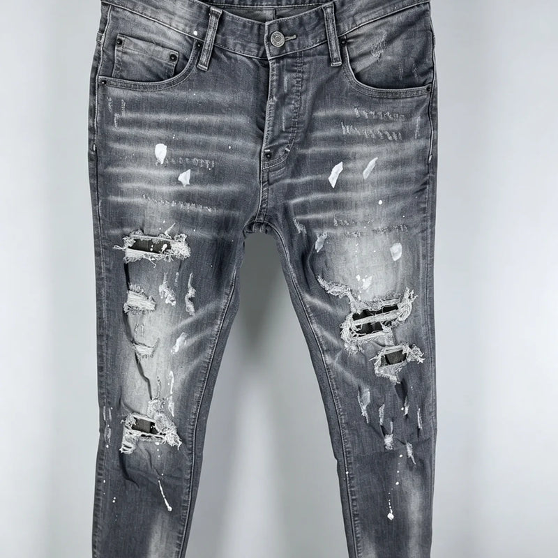 6060 Four Seasons New Men's Washed Ripped Patch Old | SAMAG