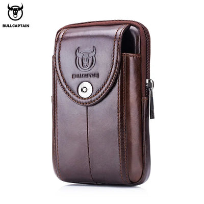 BULLCAPTAIN MEN'S Leather BELT WAIST Bag Military Fanny | SAMAG
