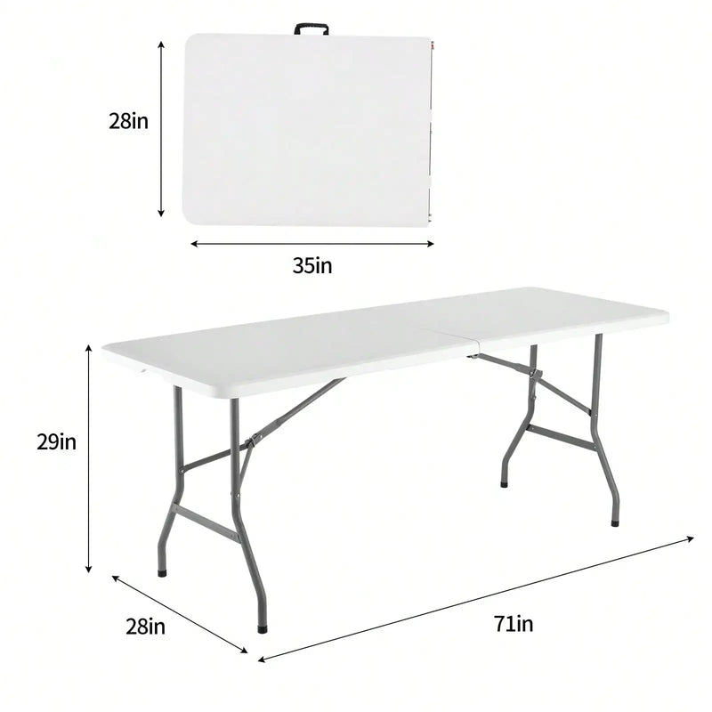 4FT/6FT Plastic Folding Table, Shooting Table, HDPE Portable Picnic Table Outdoor, For Camping, Party, Wedding, Picnic