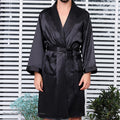 Men's Ice Silk Sleepwear Kimono Bathrobe Gown Long Robe Pajamas Two Piece Set Print Tiger Loose Casual Homewear Lounge Wear