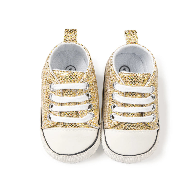 Newborn Baby Shoes Classic Sequins Canvas Cotton - View 10 | SAMAG