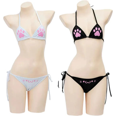 Japanese Anime Kawaii Girl Cute Cat Paw Bikini Swimsuit | SAMAG