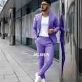 Gray Men's Suit 2 Piece Suit Summer Casual Jacket Pants Formal Wedding Tuxedo Groom Clothes Custom Color Blazer XS-5XL