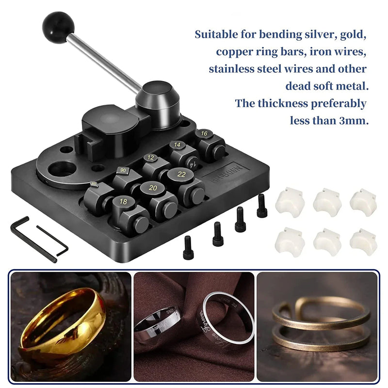 Metal Ring Bending Machine for Jewelry Making Gold Silver Copper Round Forming Rolling Press Tool Kit for DIY Crafts