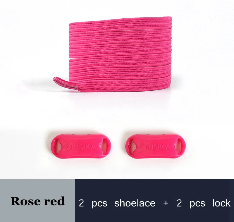 1 Pair No Tie Shoe Laces Elastic Laces for Sneakers Flat Shoelaces Without Ties Shoelace with Lock for Kids Adult Shoestrings