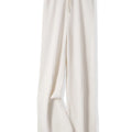 100% Merino Wool Pants Women Autumn Winter Casual Wide Leg Trousers Middle Seam Style Knitted Cashmere Soft Lace-up Trendy Pants