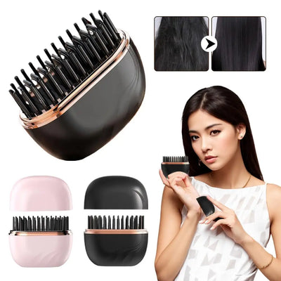 Mini Rechargeable Hair Straightener Brush 3 Speed | SAMAG