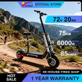 6000W High Power Dual Motor Electric Scooter Aluminum Alloy Folding Frame Off-Road Tire Dual Hydraulic shock Adult E-Scooter