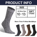 3 Pairs Men Socks Winter Thermal Warm Thick Knit Soft | SAMAG