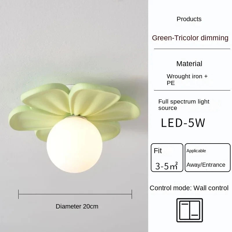 Modern Green Petals Wall Lamps Hallway AisleBalcony Porch Stair Ceiling Light wall Sconce Bedroom Study Decor Wall Lamps