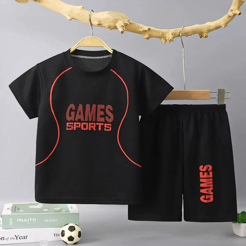1Set Boy Girl Leisure Set Children Letter Quick Drying - View 4 | SAMAG