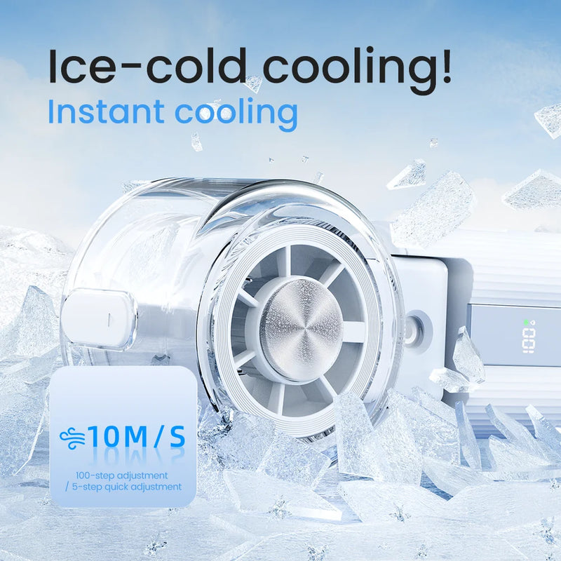 Portable Handheld Misting Fan Ice Cooling Fan Semiconductor Compressed Air Humidifier USB Folding Fan 3600mAh Summer Gift