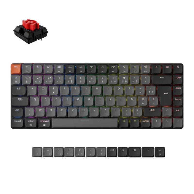 Keychron K3 V3 QMK Wireless Custom Mechanical Keyboard (ISO Layout) Low Profile Switch LSA Shine-through keycaps