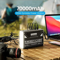 70000mAh Power Bank 100W Fast Charging Large Capacity USB C External Spare Battery for IPhone Laptop Powerbank Outdoor Camping