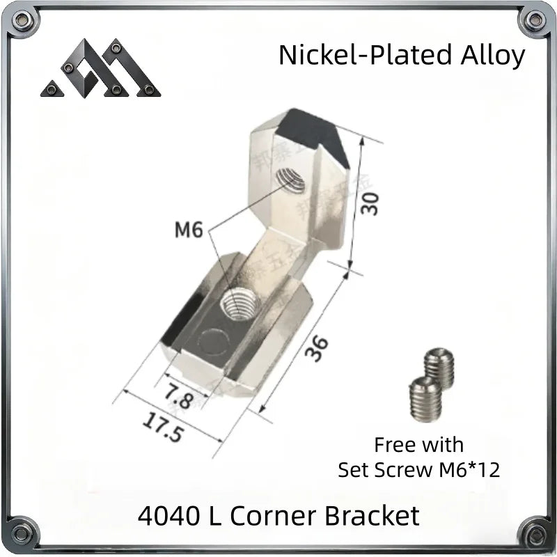 L Corner Bracket  2020 3030 4040 Aluminum Profile Extrusion Connector Accessories Fastener Parts Fittings for 3d Printer DIY CNC