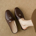 New Women's 2026 Retro Mules Low Heel Loafers Slip-On Shoes Elegant Daily Commute Casual Flat