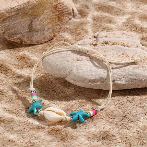 Bohemia Shell Conch Starfish Bracelet for Women Handmade Adjustable Rope Summer Beach Party Jewelry - Visuel 21 | SAMAG
