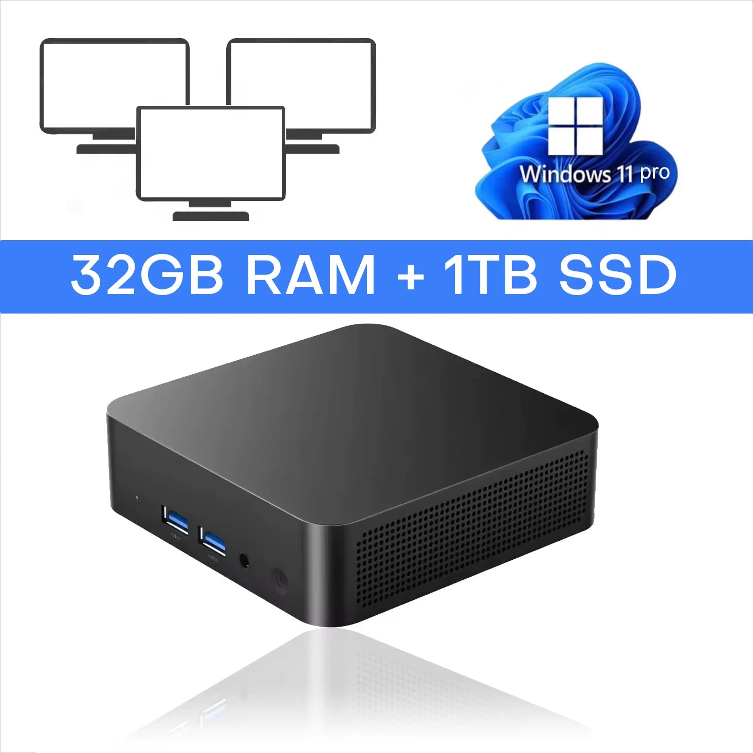 Mini PC Gamer Intel i9 10980HK/N150 Windows 11 Mini Computer 16/32GB RAM 1TB M.2 SSD 1000M Ethernet Portable Gaming PC Desktop