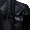 Spring Men's PU Leather Jacket Business Male Slim Fit Jacket Motorcycle Jackets Faux Leather Casual Windproof Black Leather Coat