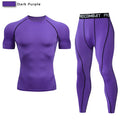 2pcs Men's Compression Sportswear Suit Elastic Training Yoga Sets Workout Jogging Fitness Clothing Tracksuit Pants Sporting