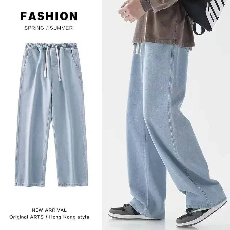 Trendy Men's American High Street Faded Jeans Summer Thin | SAMAG