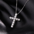 MODIAN D Color Moissanite Necklace 925 Sterling Silver Exquisite Cross Link Chain Pendant For Women Fine - Visuel 6 | SAMAG