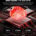 MECHREVO Forza 15X Pro 15.3" Laptop AMD Ryzen 7 H255 8C/16T DDR5 32GB RAM PCIe4 1TB SSD WiFi6 BT5.2 USB4 2.5K 120Hz Screen Windows11 Desktop Computer