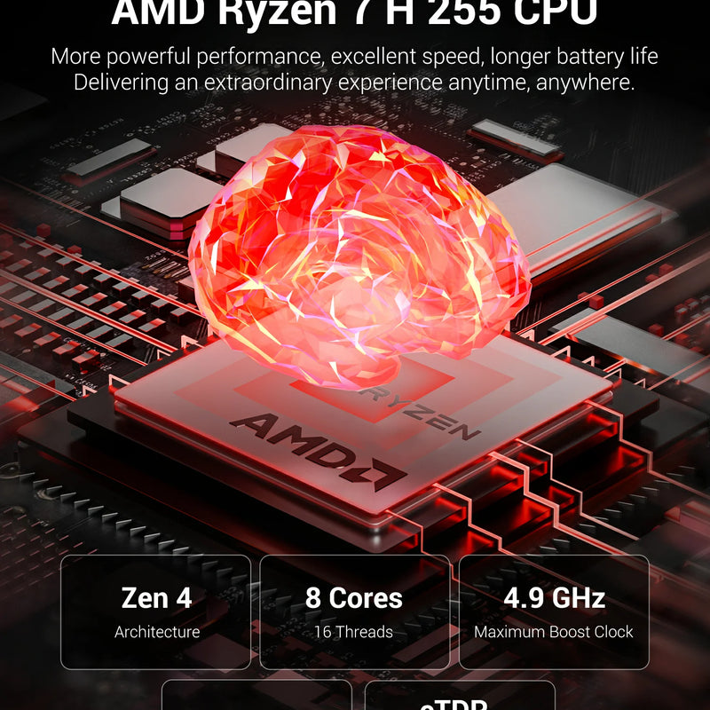 MECHREVO Forza 15X Pro 15.3" Laptop AMD Ryzen 7 H255 8C/16T DDR5 32GB RAM PCIe4 1TB SSD WiFi6 BT5.2 USB4 2.5K 120Hz Screen Windows11 Desktop Computer