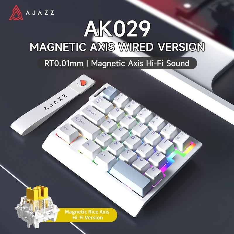 AJAZZ AK029 Wired One-Handed Gaming Keyboard HE Magnetic Switch 29 Key RGB 8000Hz Mini Mechanical Keyboard for E-sports PC Gamer