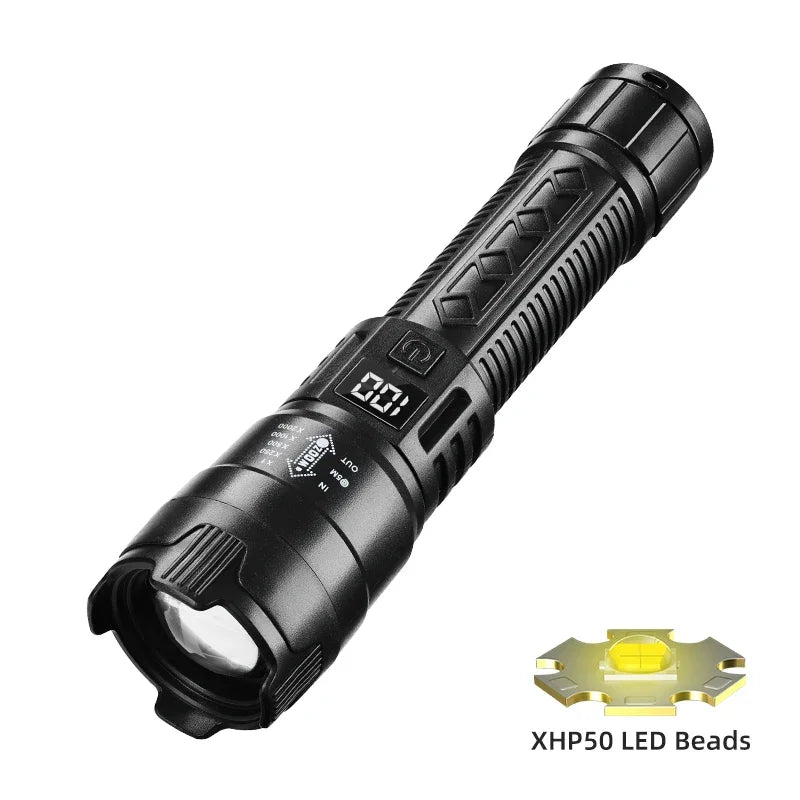 9900LM Powerful LED Flashlight Battery Display USB - View 9 | SAMAG
