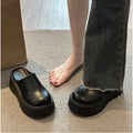 2026 New Retro Mules Platform Chunky Sole Height Increasing Slip-On Comfortable Non-Slip Daily Commute Office Street Style