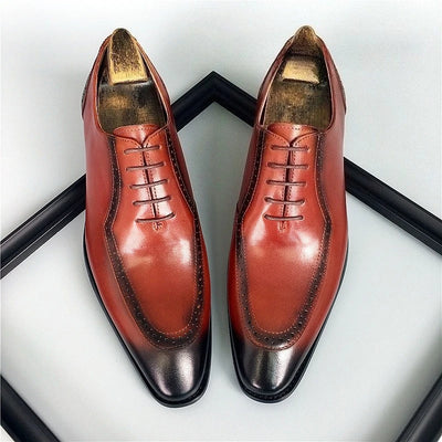 Italian Handmade Men's Oxford Shoes Real Calf Leather | SAMAG