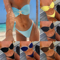 Solid Color Starfish Decor Tie Side Push Up Bikini Set | SAMAG