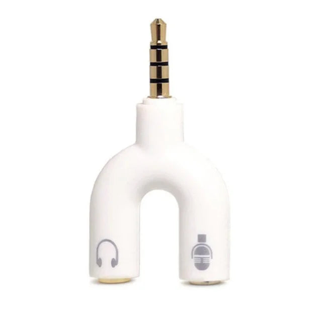 1PC Dual 3.5MM Y-type  Adapter Headphone Plug Audio Cables Splitter Microphone 2 in 1 Swivel Connector Jack Plug Adapter