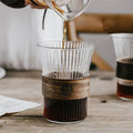 350ML Japanese Style Glass Coffee Mug Walnut Cup Sleeve Glass Cup Glasses Coffeeware Tea Mugs Beer Mug