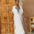 Kaftan Dresses Bathing Suit for Women Swimsuit Coverup Plus Size Beach Caftan Cover Ups for Swimwear Embroidery
