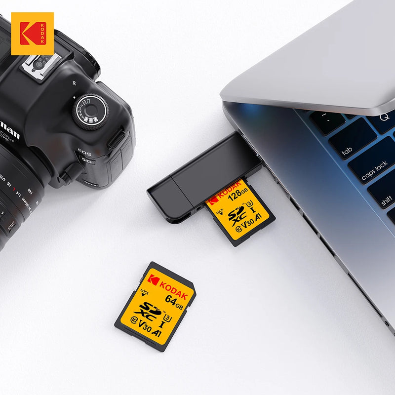 KODAK SD Card High speed SD Card U3 Class10 256GB 128GB 64GB 32G Full Size Flash SD Memory Card High Speed for Camera