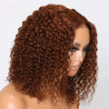 4C Human Hair Deep Wave Short Bob Wig 10-16 Inch Deep Water Wave Lace Front Bob Wigs 100% Human Hair 13x5x1 Middle Part Bob Wigs