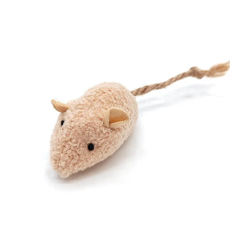 New Cat Toy Simulation Plush Grass Mouse Self Entertaining Chew Resistant Interactive with Catnip for Kitten Pet Play