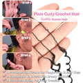 Kinky Curly Knotless Crochet Human Hair for Miracle Knots Boho Braid Ready Time-Saving Pre Separated Strands Natural Black Feather Extension 10-30 Inch 65g/Pack