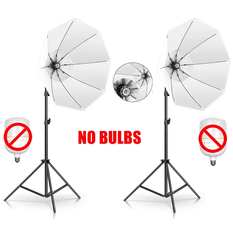 SH 2Pcs 50x70cm Photo Studio Kit With Softbox LED Bulbs Light Tripod for YouTube, Tiktok, Studio Portraits, Photography