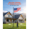 VEVOR 16/20/25/30ft Flag Pole for Outside House In Ground Thick Aluminum Flagpole Kit with 3x5American Flag for Yard Residential