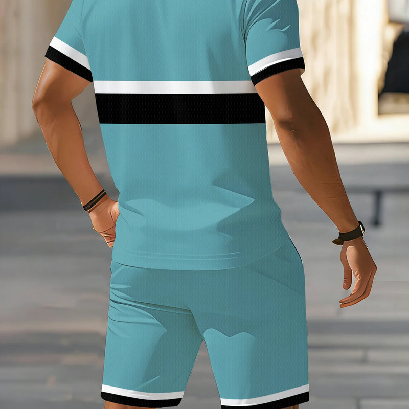 Summer Men's Polo Shirt Set - 3D Printed Design | SAMAG