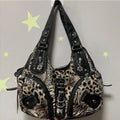 Angelkiss Women Handbags Leopard Bag Top-handle Handbag Fashion Satchel Dumpling Pack Shoulder Bag Tote Bag Hobos Large Purse