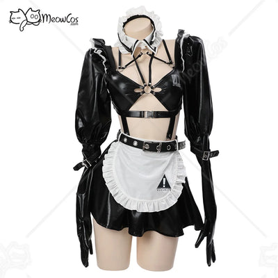 Meowcos Women Gothic Dark Maid Lingerie Set Black Sexy | SAMAG