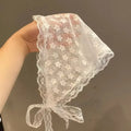 Lace Flower Elegant Temperament Lace Women Flower White Sweet Triangle Scarf Thin Breathable Ribbon Artistic Style Travel Photo