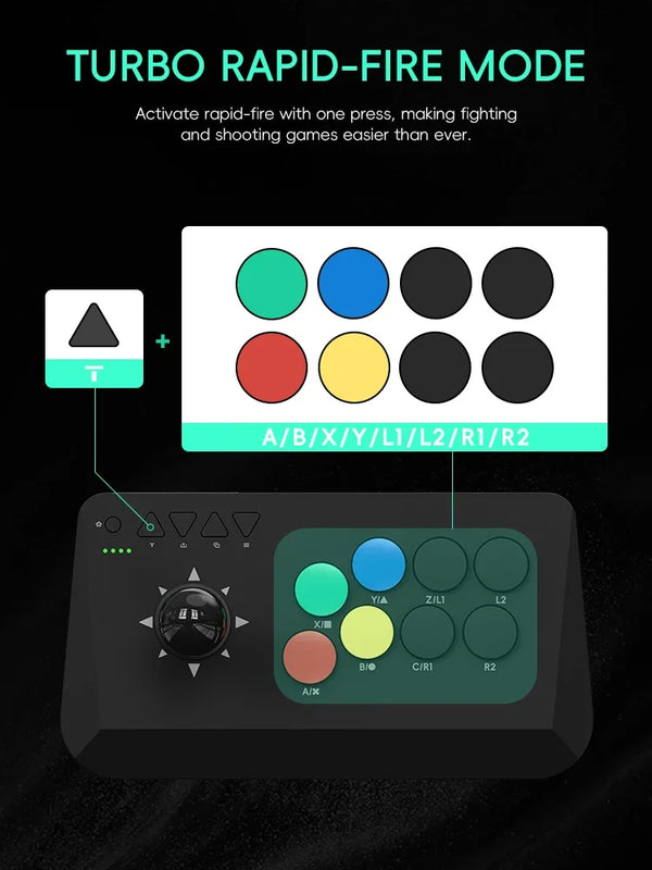 DATA FROG Arcade Fight Stick Joystick Universal for Windows TV Box Retro Games Street Fighter M8 Multi System Support