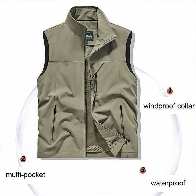 2026 Spring Summer Work and Leisure All-Match Trendy Fishing Vest Multi-Pocket Vest High-End Custom Text Logo Printed