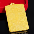 Real 18 K Gold Men's Square Tiger Pendant for Men Father Bro Pure Classic Wedding Gold Pendants Without Chain Fine Jewelry Gifts